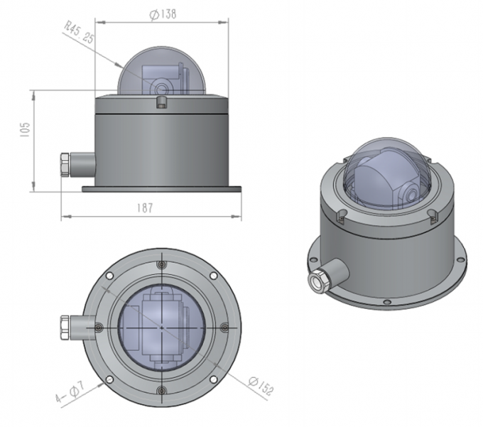 ATEX Approval Explosion Proof Anti-Corrosion PTZ IR Dome IP CCTV Camera